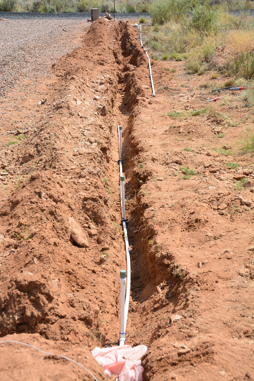 2023-09-11, 07, South Side, Lattice Wall, Irrigation Piping