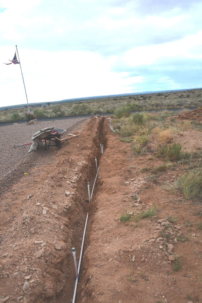 2023-09-12, 02, South Side, Lattice Wall, Irrigation Piping