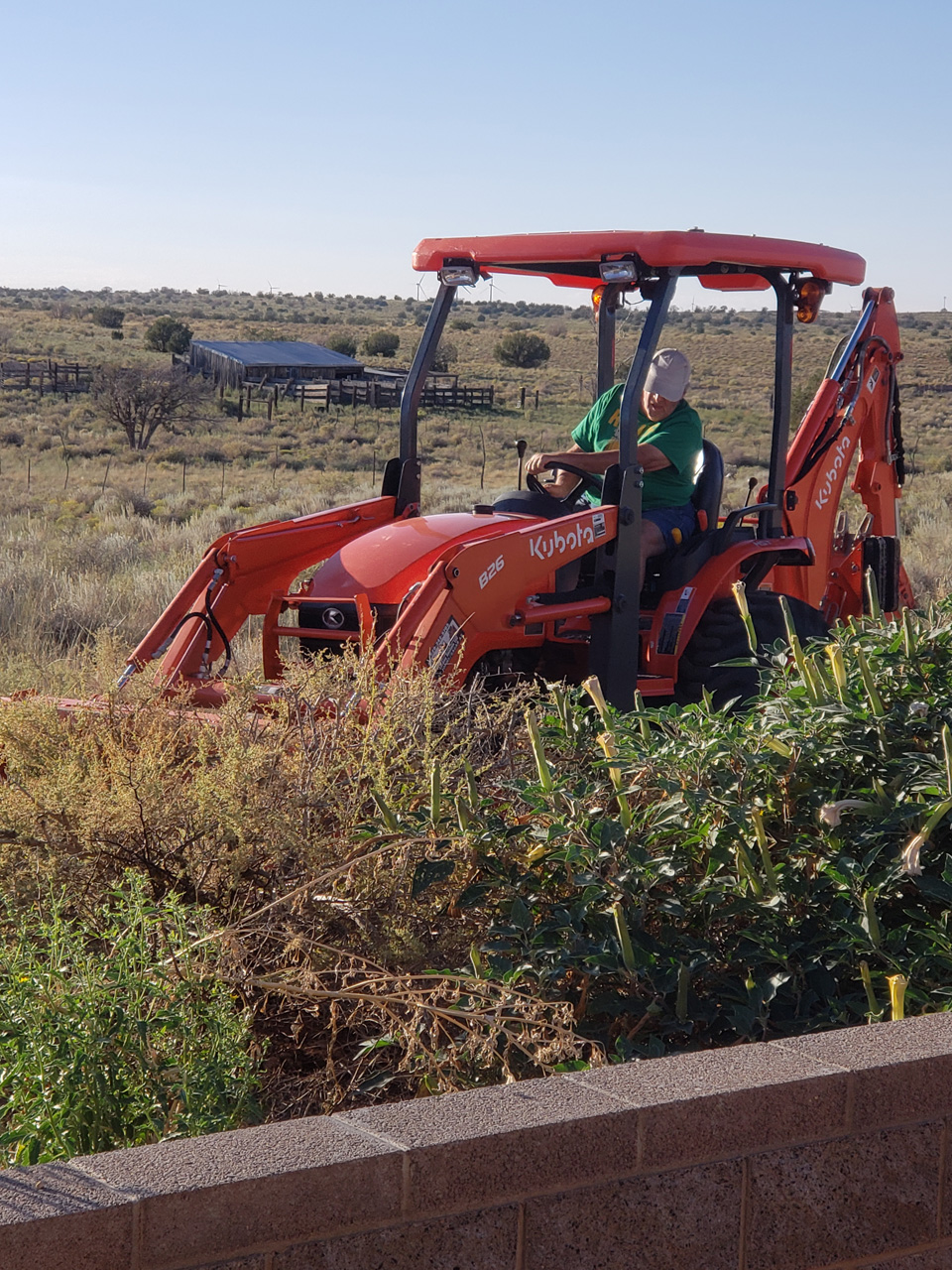 2024-10-05, 010, I'm clearing the unbrush with a rented backhoe